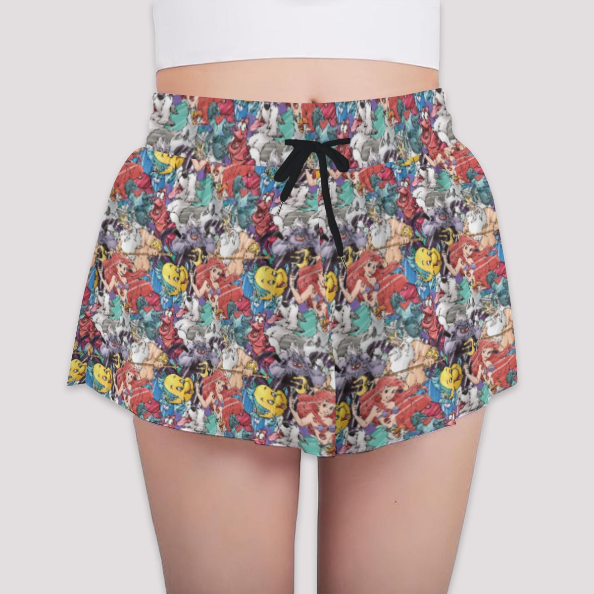 Undersea Crew Sketch - Girls’ Flowy Pocket Shorts