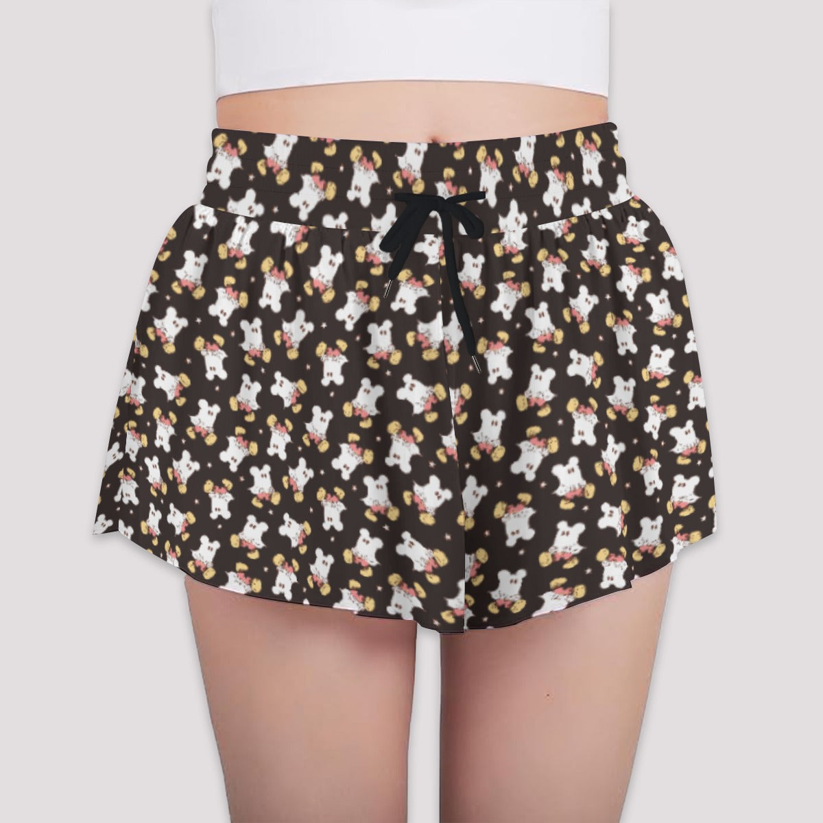 Ghostly Mouse - Girls’ Flowy Pocket Shorts