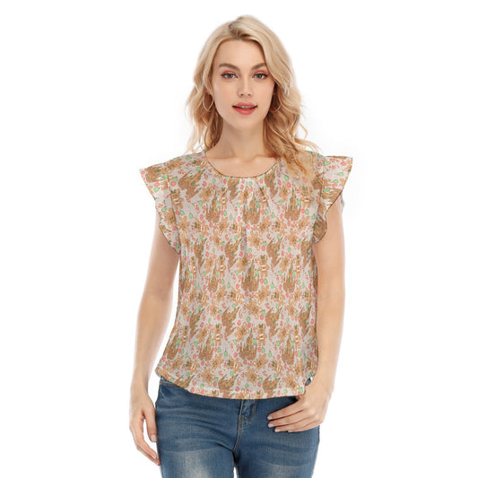 Festive Gingerbread Treats - Women’s Flutter Sleeve Top