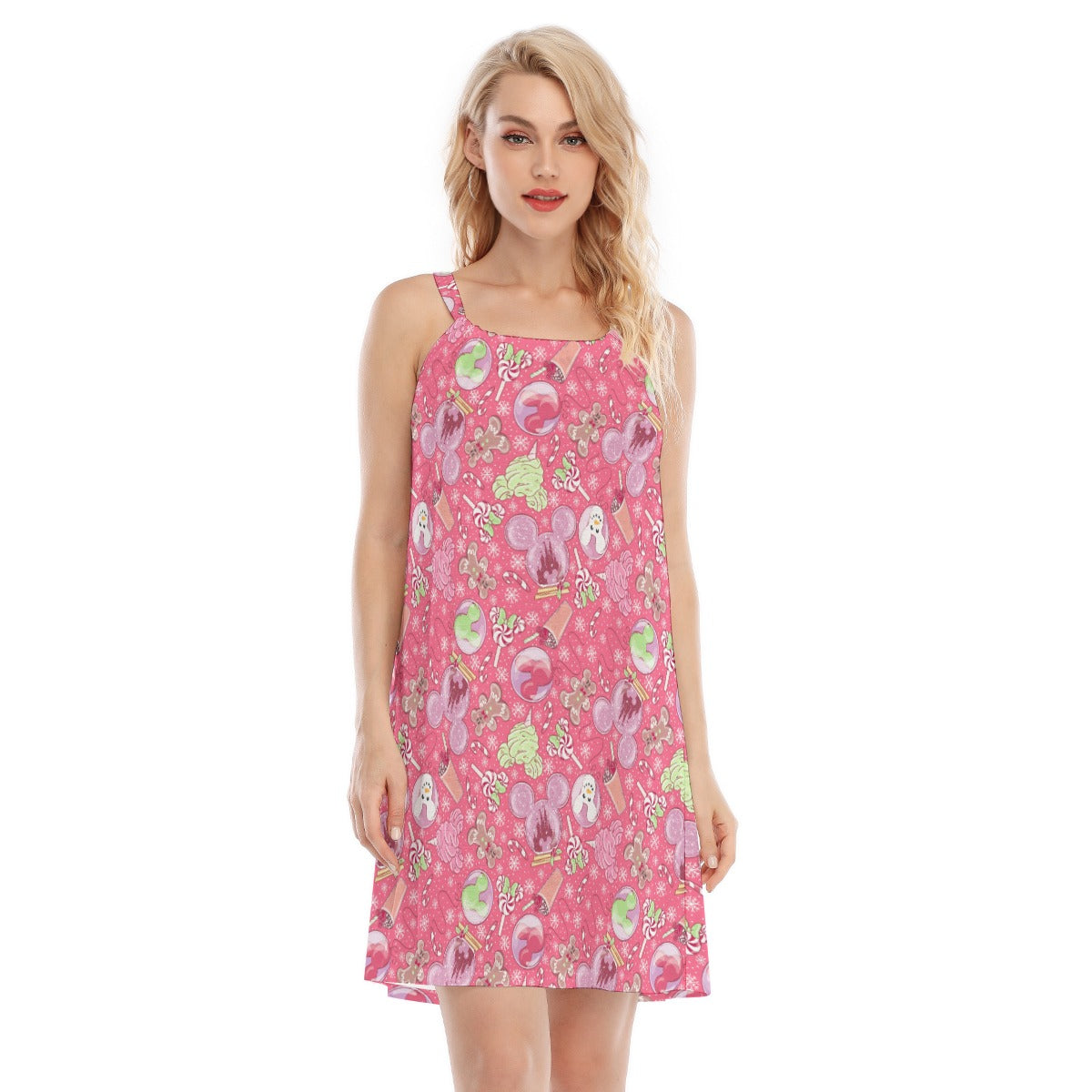 Winter Mouse Snacks & Balloons - Women’s Adjustable Sundress