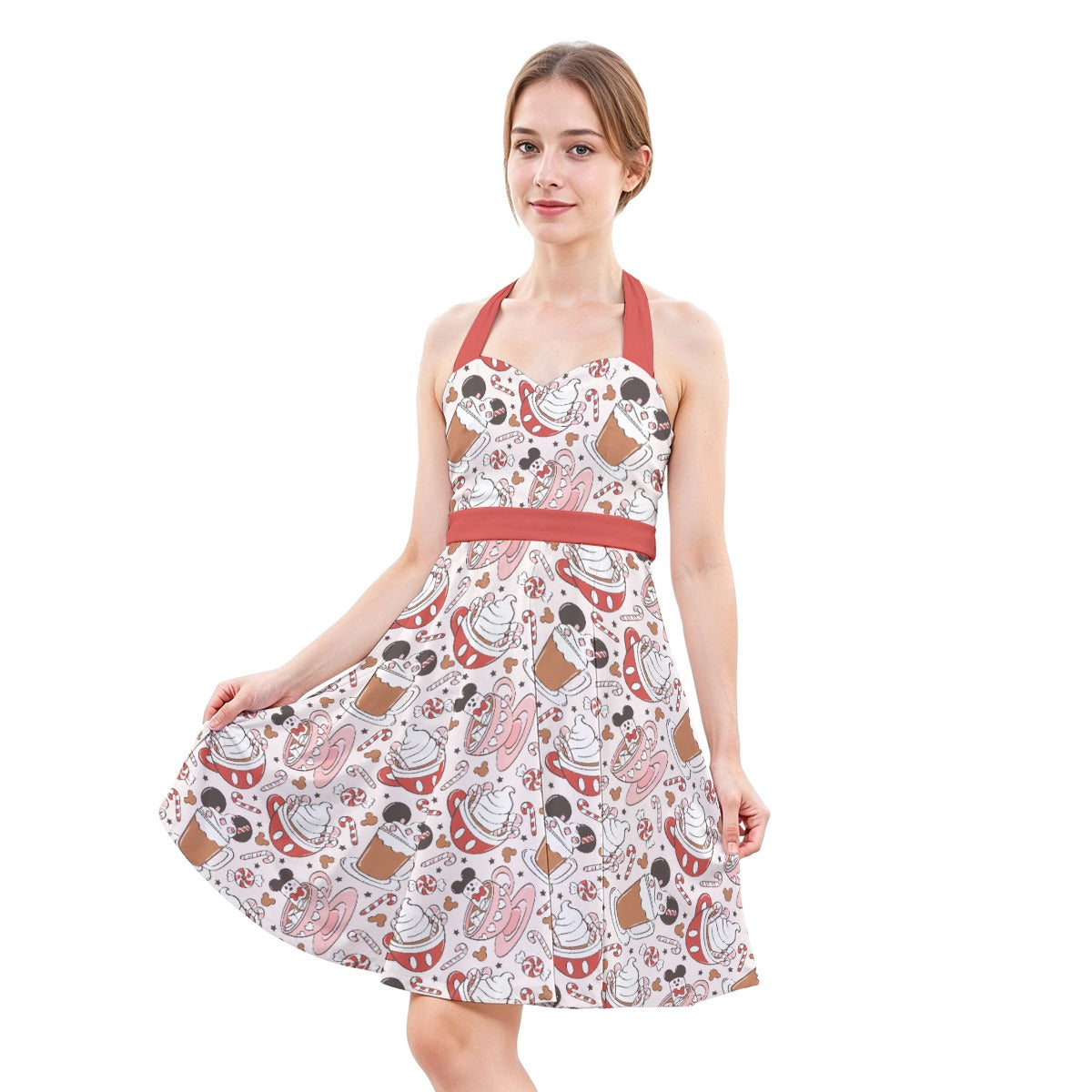 Magic Mouse Hot Chocolate - Women's Halter Vintage Pocket Dress