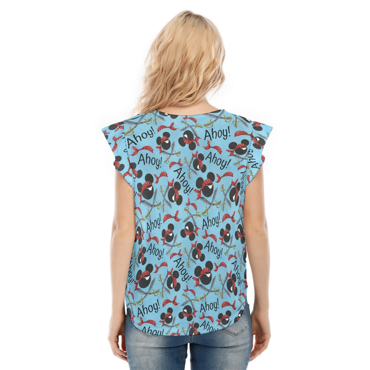 Pirate Mouse Ahoy! - Women’s Flutter Sleeve Top