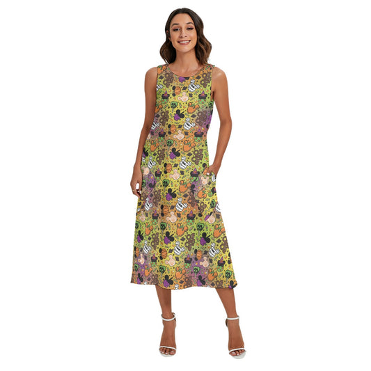 Monster Snacks Treats - Women’s Diagonal Pocket Midi Dress