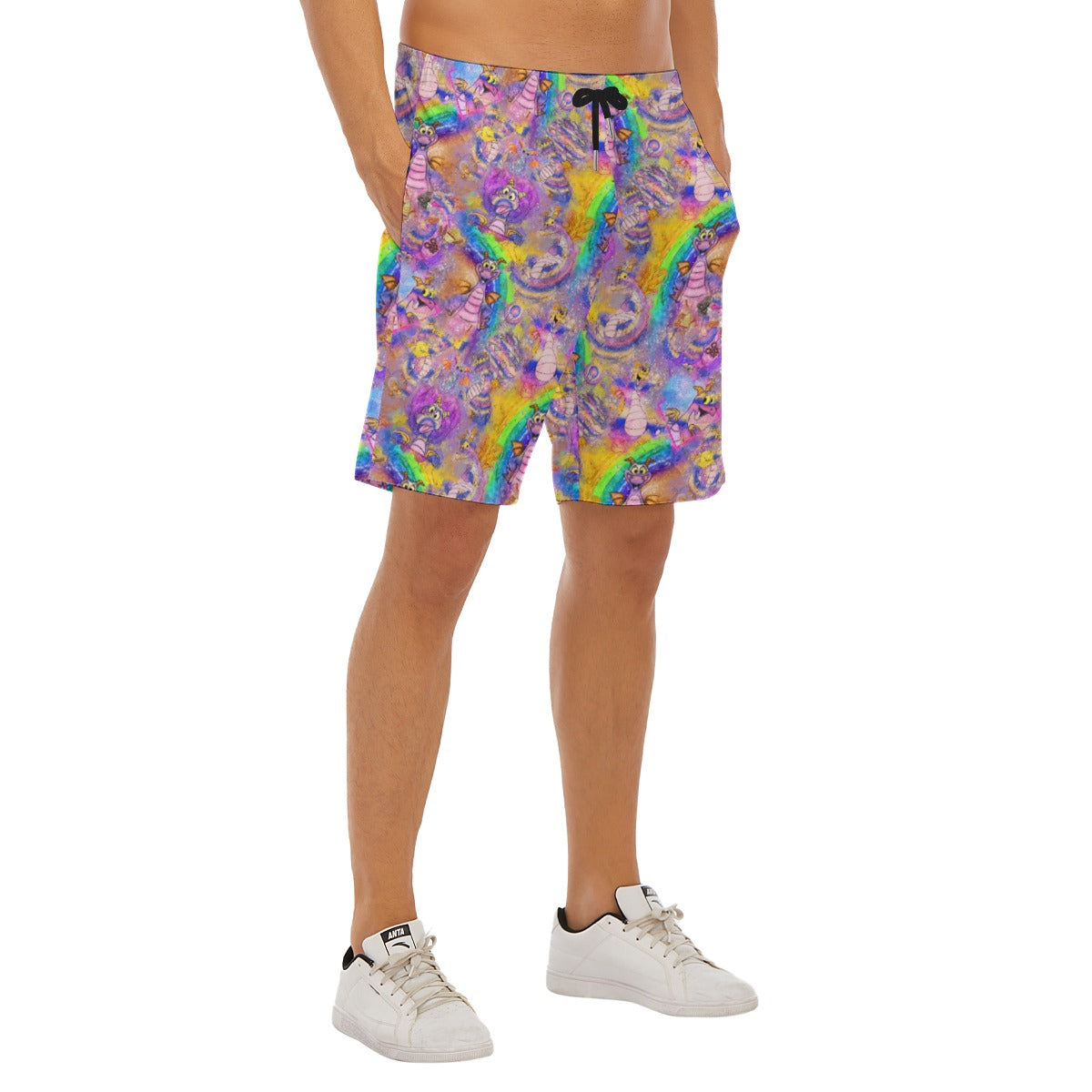 Figment Watercolor Rainbow - Men’s Pocket Beach Shorts