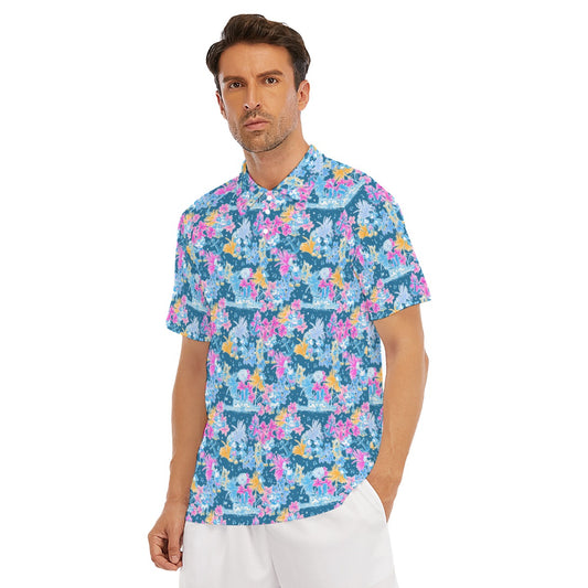 Bright Tropical Whimsy - Vintage Steamboat Captain - Men's Polo Shirt