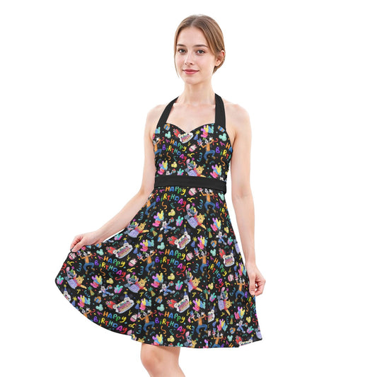 Happy Birthday Celebration - Women's Halter Vintage Pocket Dress