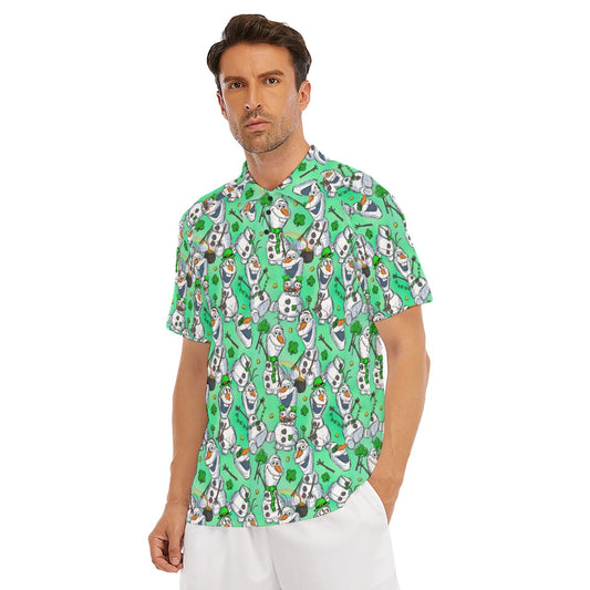 Sketched Snowman St. Patrick’s Day - Men's Polo Shirt