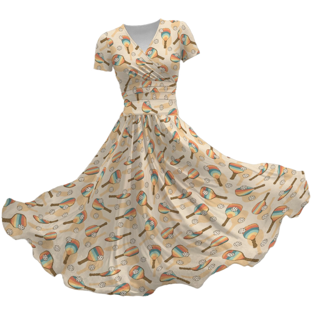 nan - Women's V-Neck Ruched Midi Dress