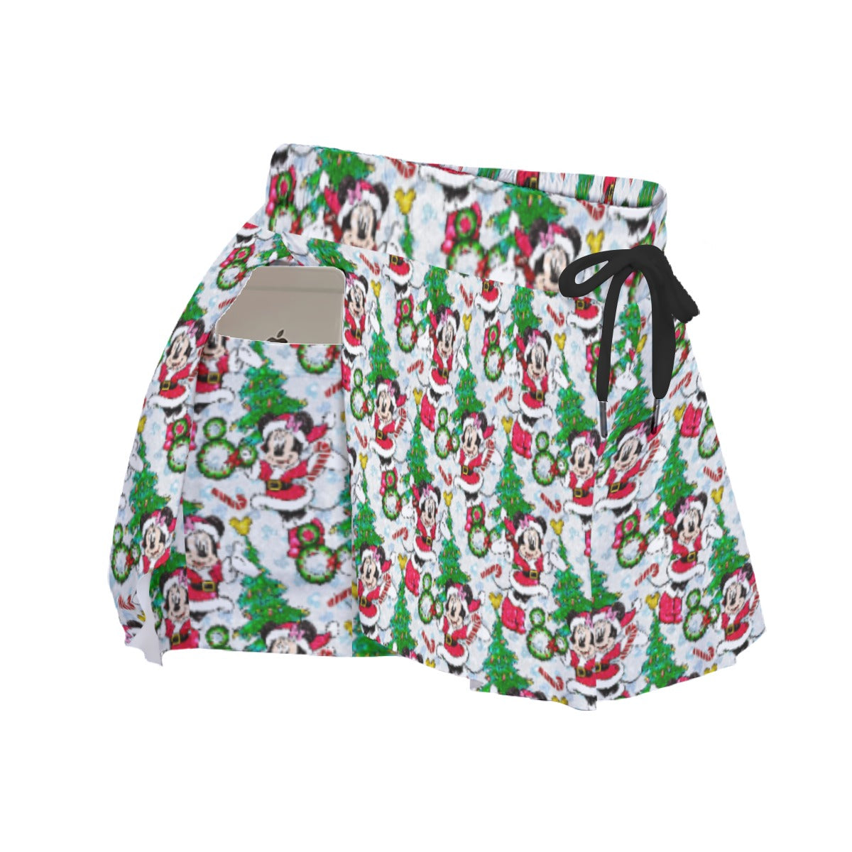 Santa Mouse with Sparkle - Women's Flowy Pocket Shorts