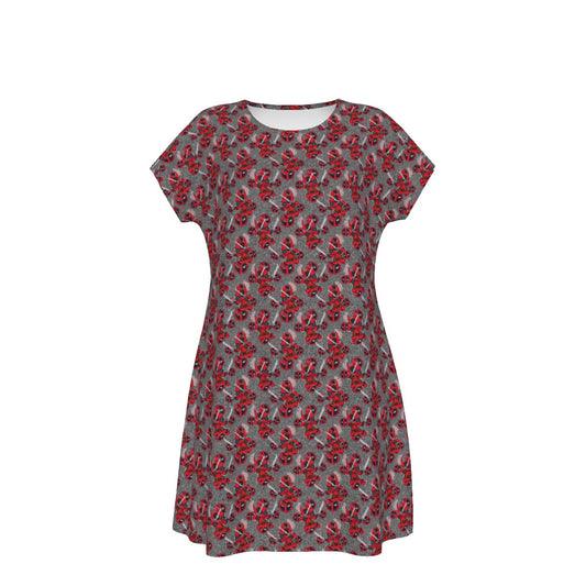 Superhero Stitch - Red Masked Hero - Women's T-Shirt Dress