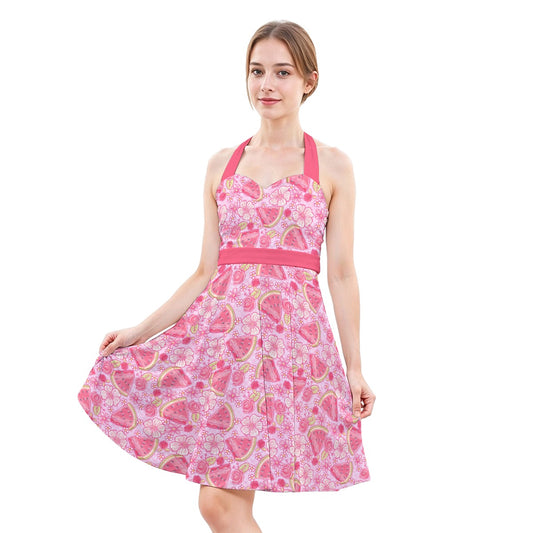 Summer Fruits - Watermelon - Women's Halter Vintage Pocket Dress