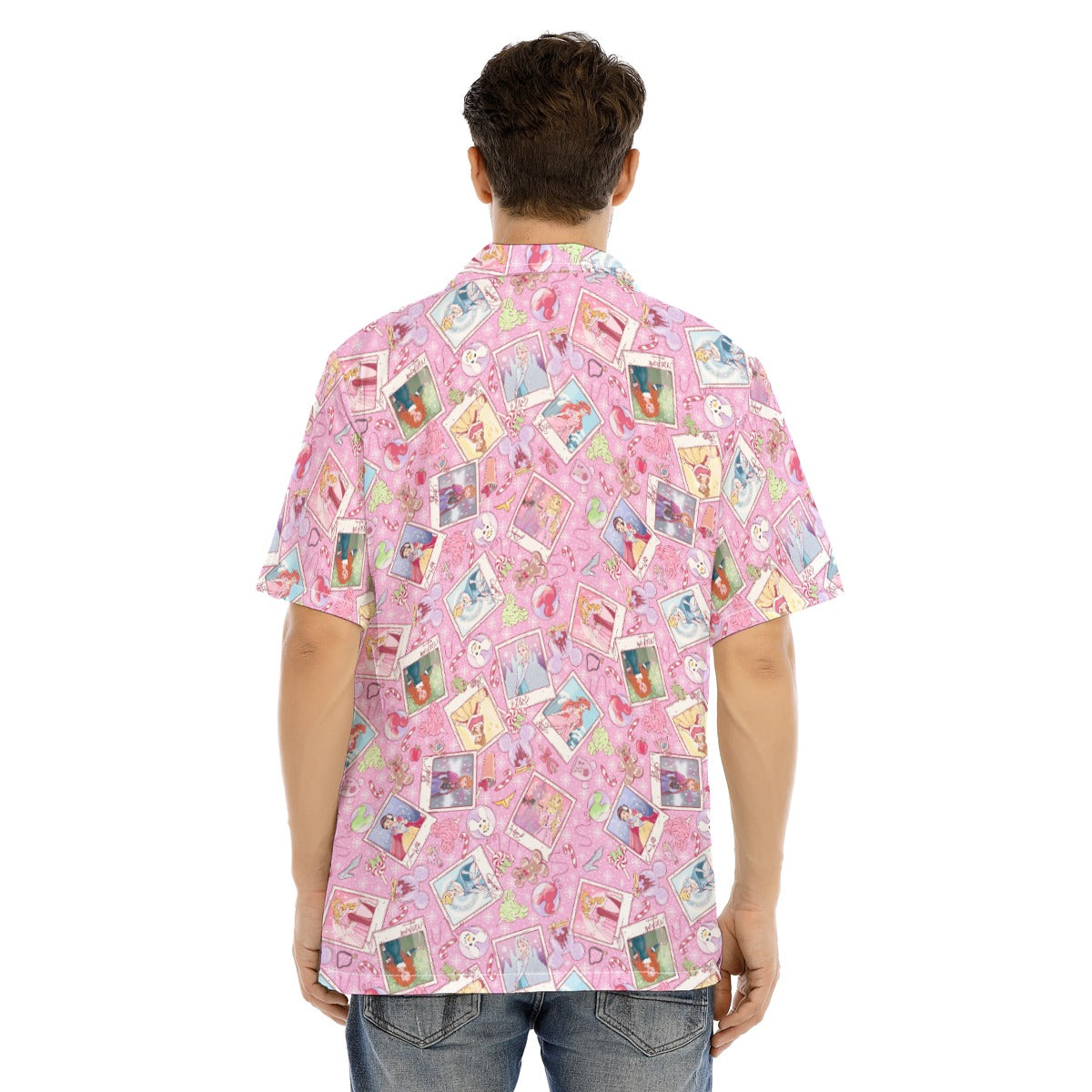Holiday Winter Princess Christmas Snapshots - Men's Hawaiian Button Up Shirt