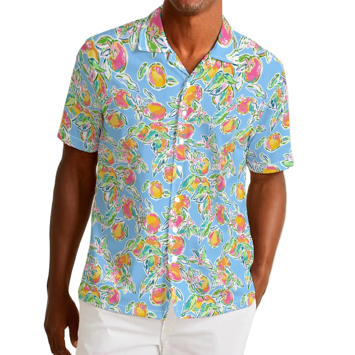 Peachy Keen - Men’s Cotton-Rich Button Up Shirt