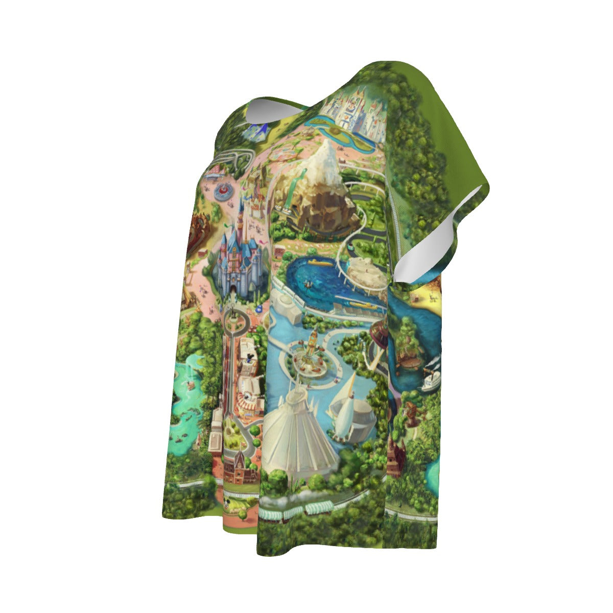 Colorful Theme Park Map - Women’s Relaxed Fit Scoop Tee