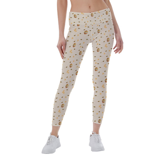Sweet Hunny Pot & Bees - Women's Yoga Leggings