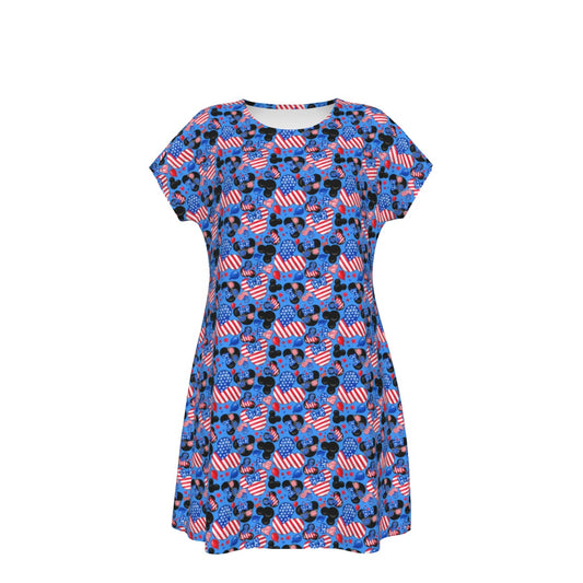 Mouse Fourth of July Celebration - Women's T-Shirt Dress