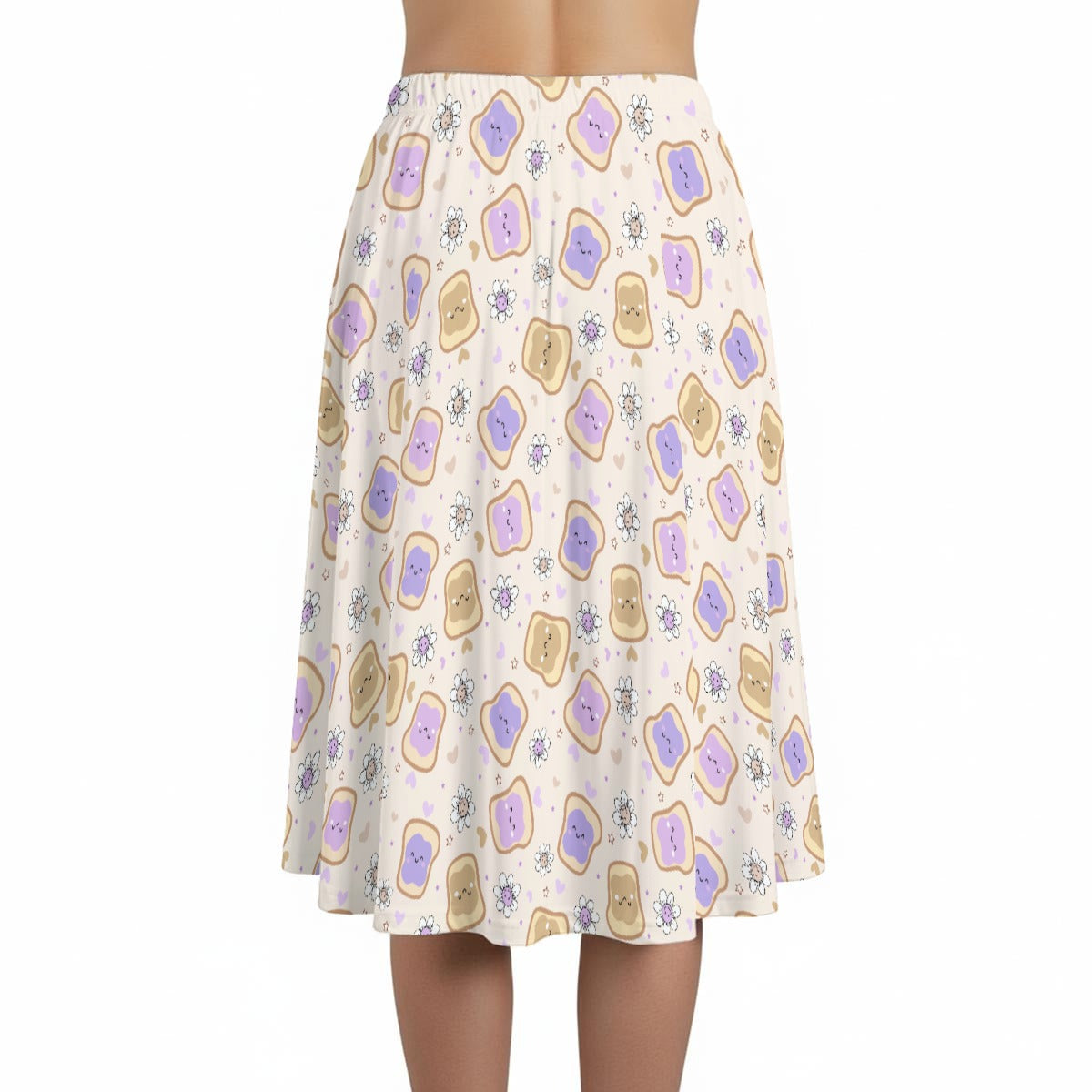 Kawaii Peanut Butter and Jelly Sandwiches - Women’s Pocket Midi Skirt