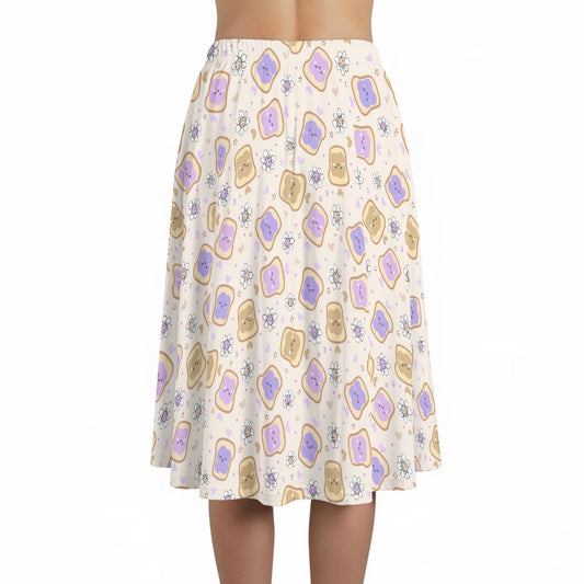Kawaii Peanut Butter and Jelly Sandwiches - Women’s Pocket Midi Skirt