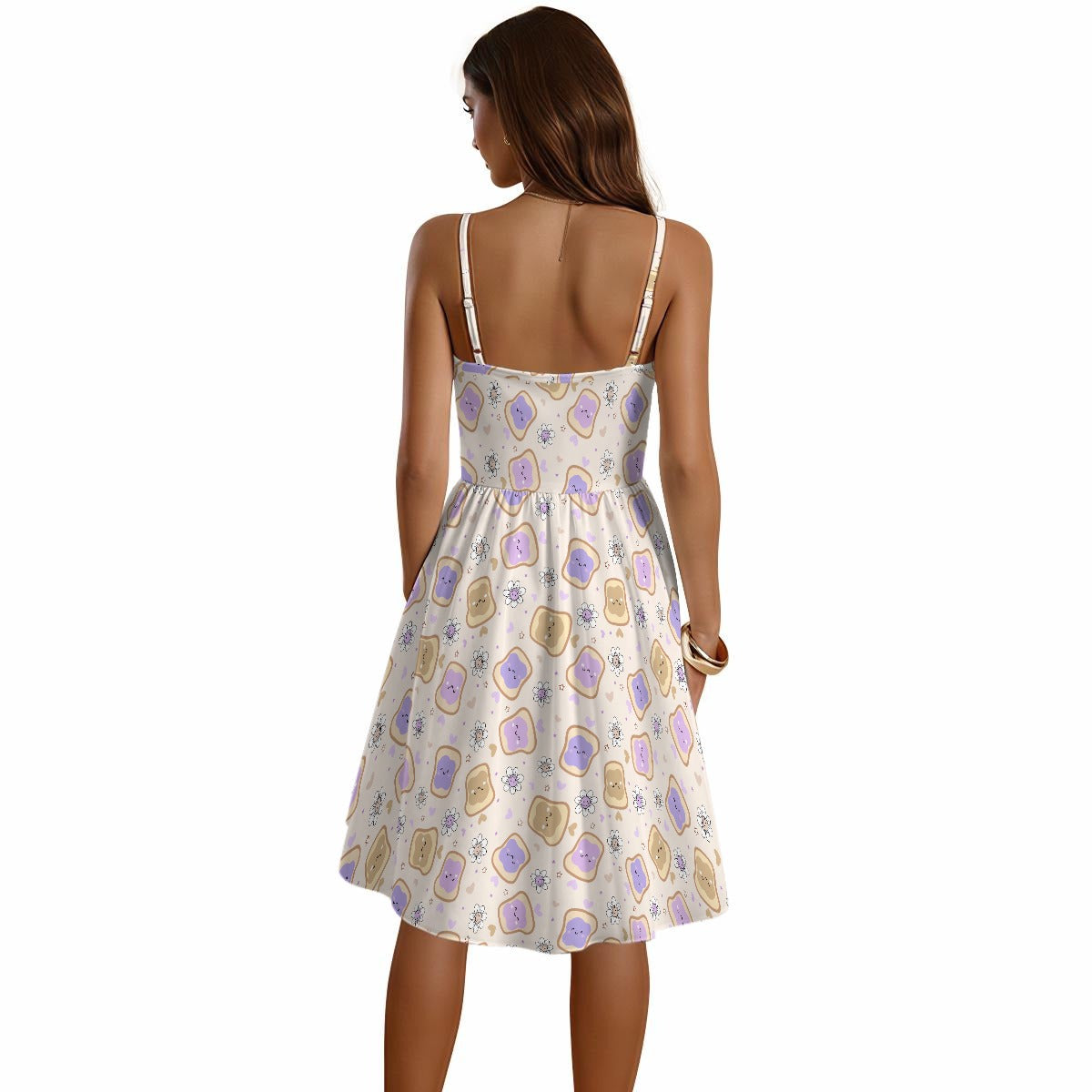 Kawaii Peanut Butter and Jelly Sandwiches - Women's Sweetheart Cami Dress