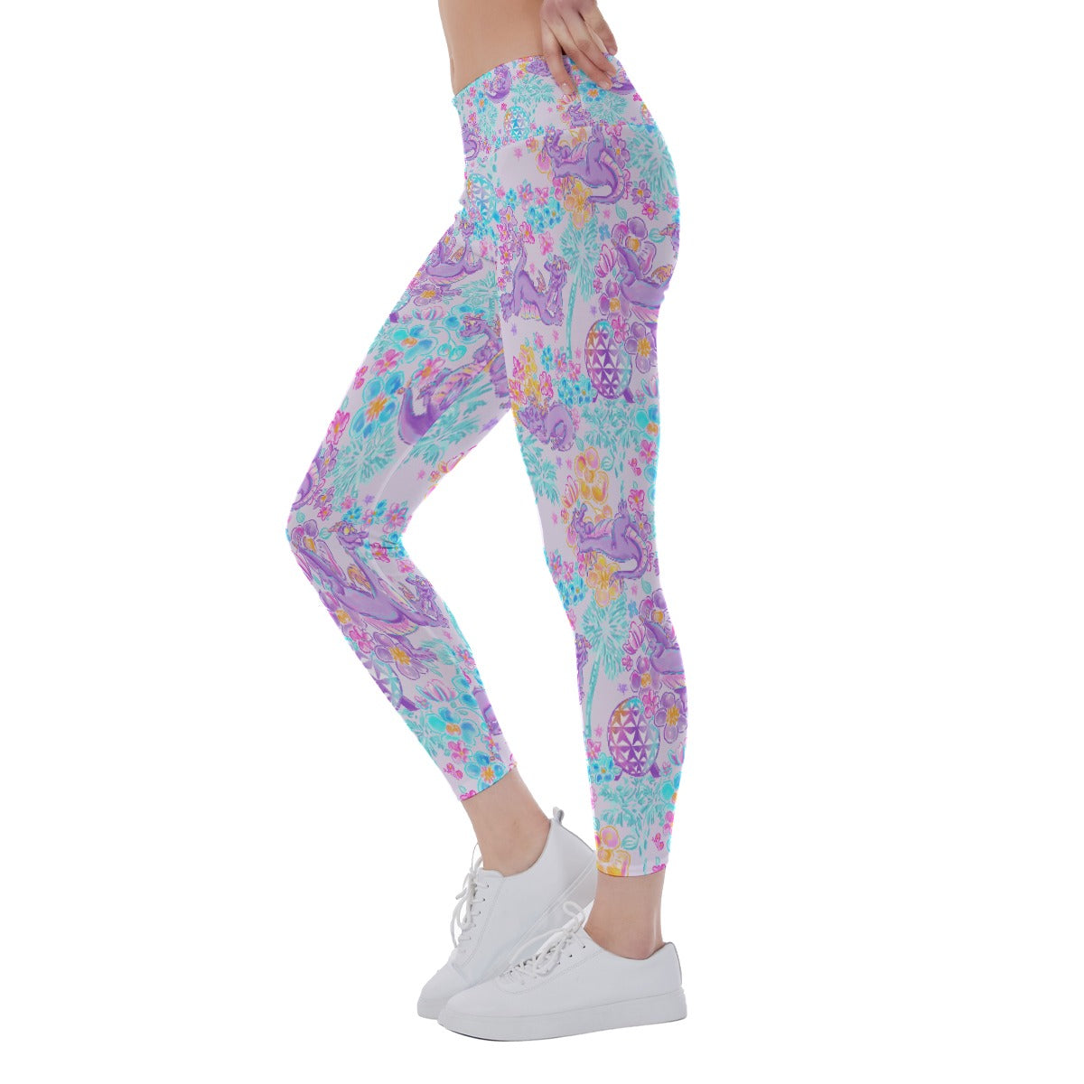 Purple Dragon Flower Power - Women's Yoga Leggings