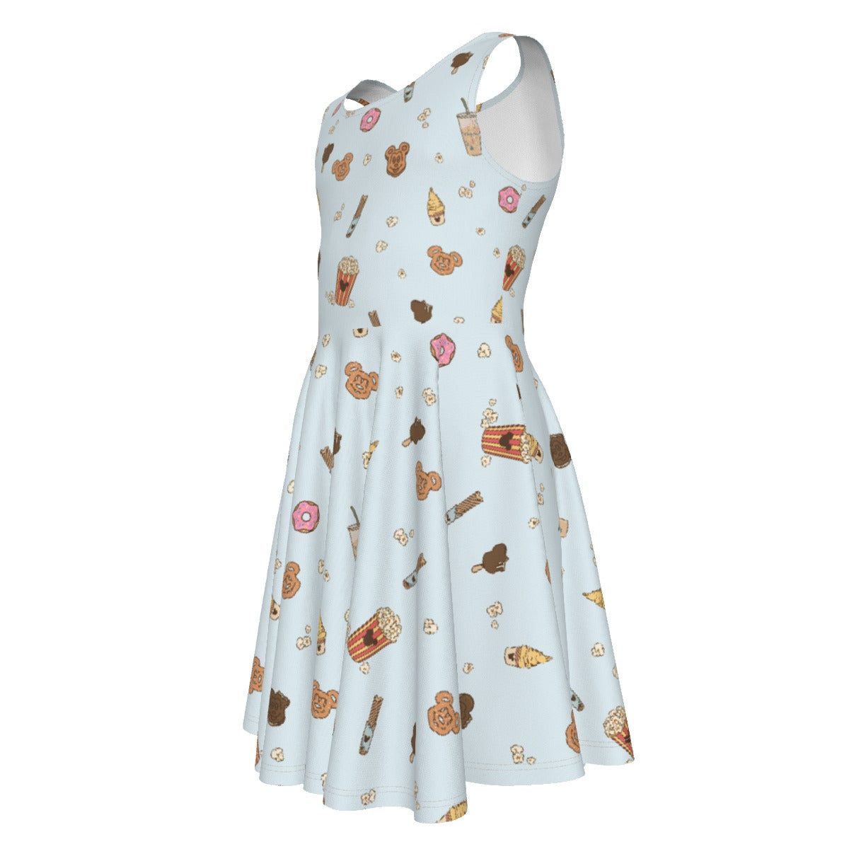 Minimal Snackcore - Kid's Sleeveless Skater Dress