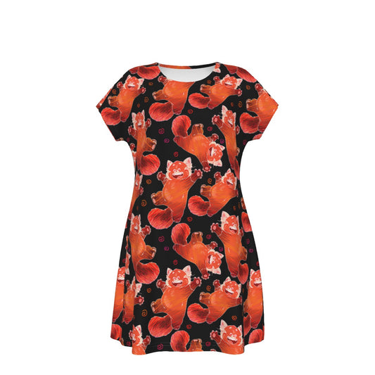 Scribbly Red Panda - Women's T-Shirt Dress