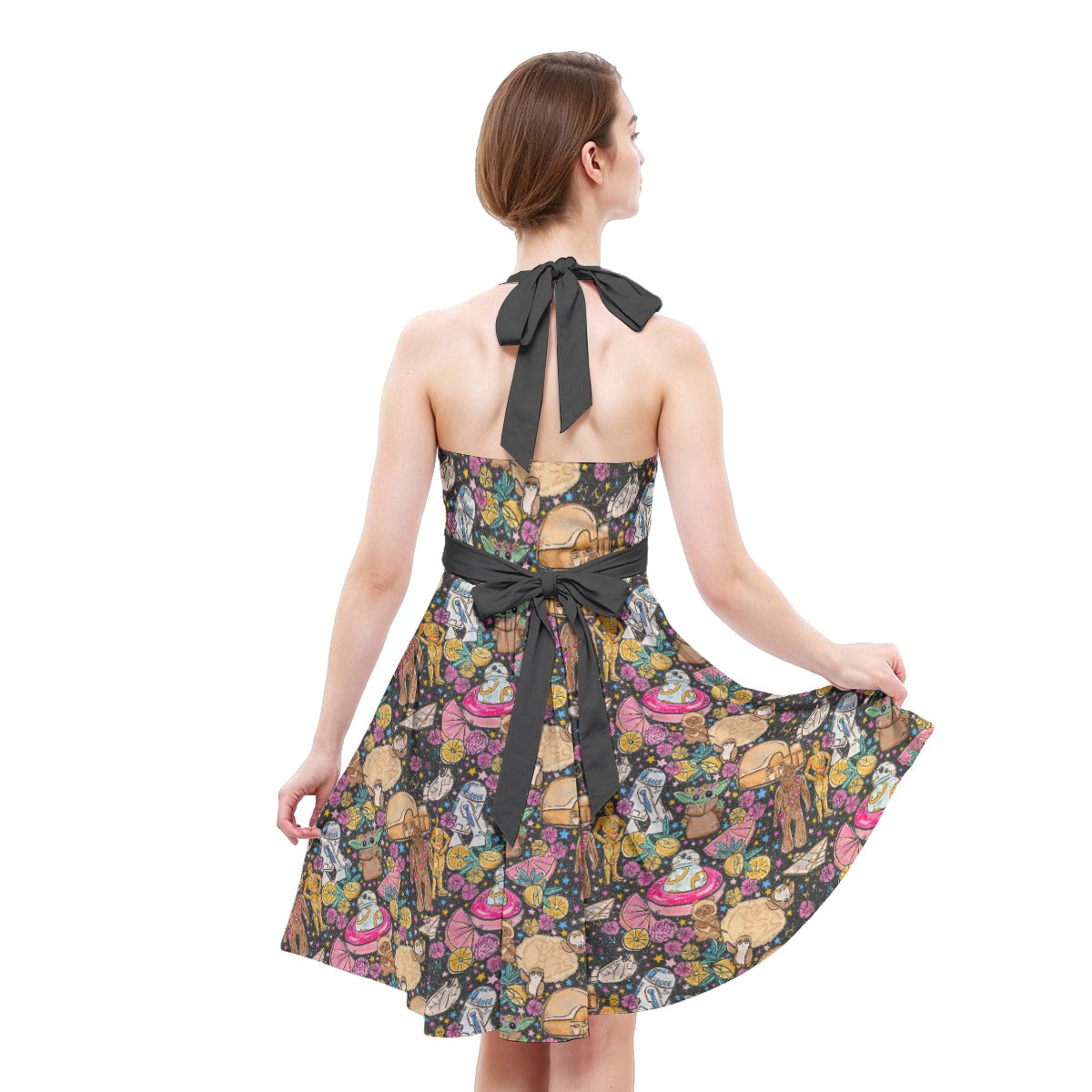 Tropical Space Squad - Women's Halter Vintage Pocket Dress