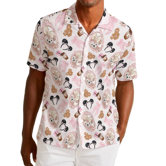 Bow Bear Sweet Day - Men’s Cotton-Rich Button Up Shirt