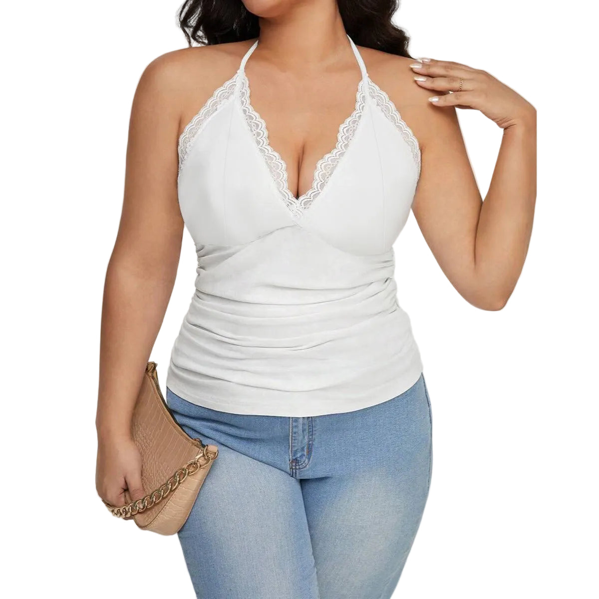Pick Any Print from our Shop - Women’s Lace Trim Halter Tank Top