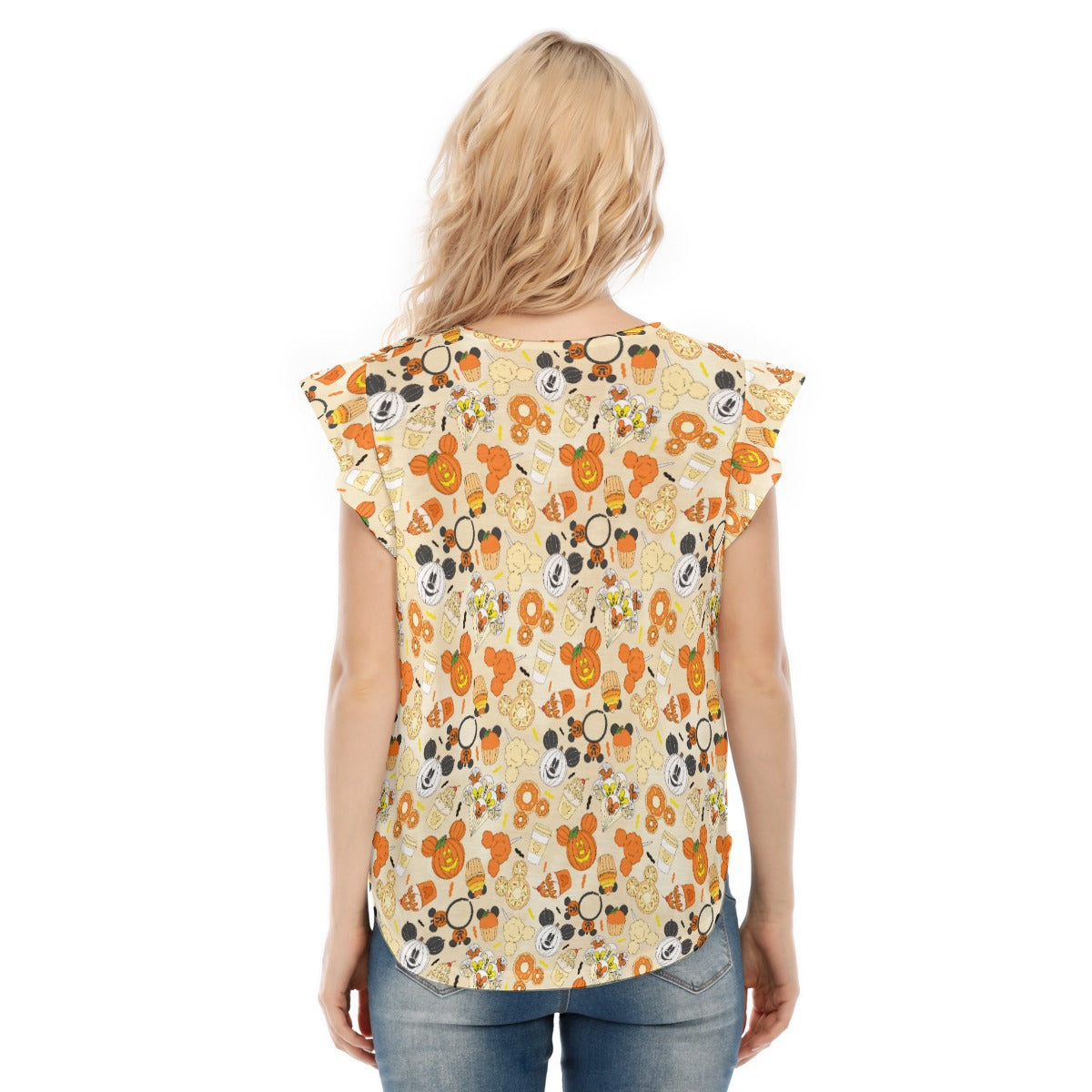 Halloween Snack Treats - Women’s Flutter Sleeve Top