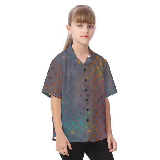 Galaxy Far Away - Kid's Hawaiian Button Up Shirt