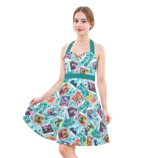 Heartbreaker Villaintine - Women's Halter Vintage Pocket Dress