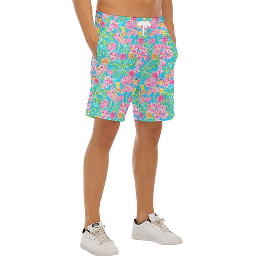 Flamingo Fiesta - Men’s Pocket Beach Shorts