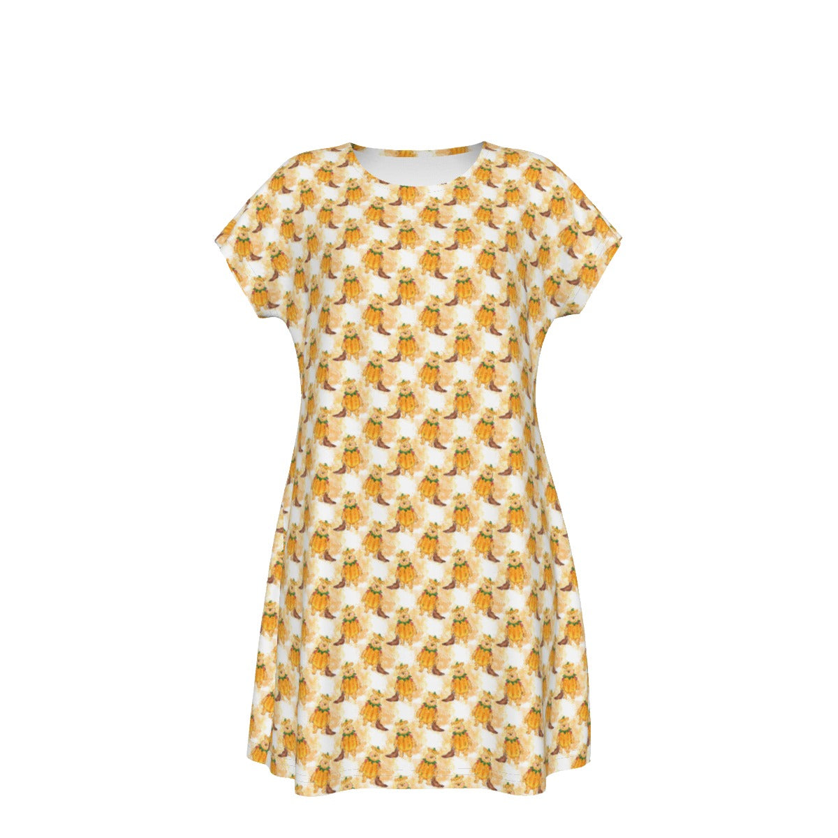 Pumpkin Bear Mischief - Women's T-Shirt Dress