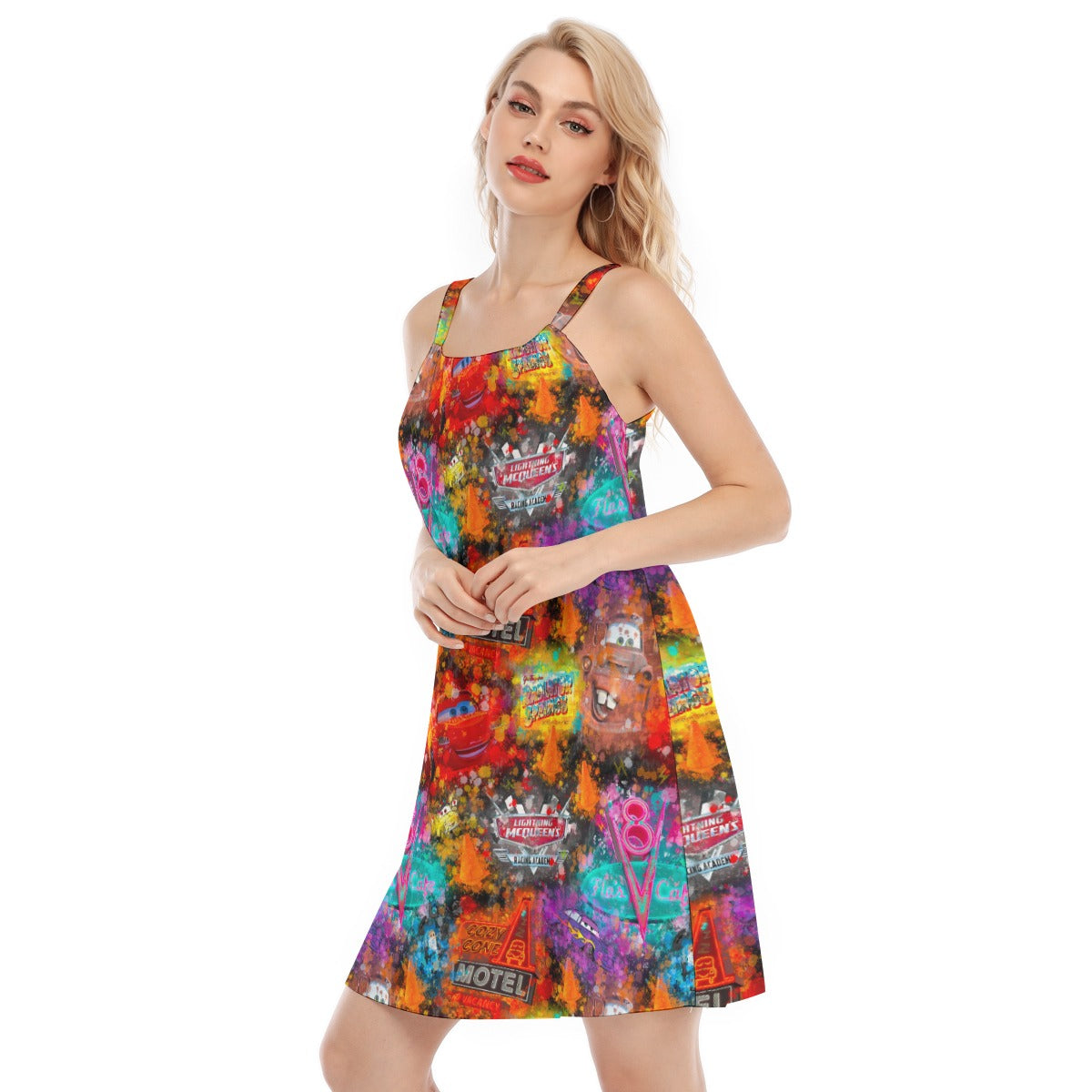 Watercolor Racing Adventure - Women’s Adjustable Sundress