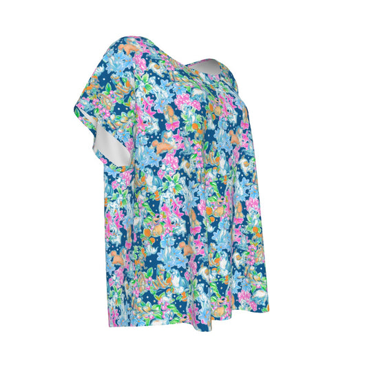 Tropical Paws & Petals - Beloved Dogs - Women’s Relaxed Fit Scoop Tee