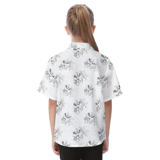 Sketch of Steamboat Mouse - Kid's Hawaiian Button Up Shirt