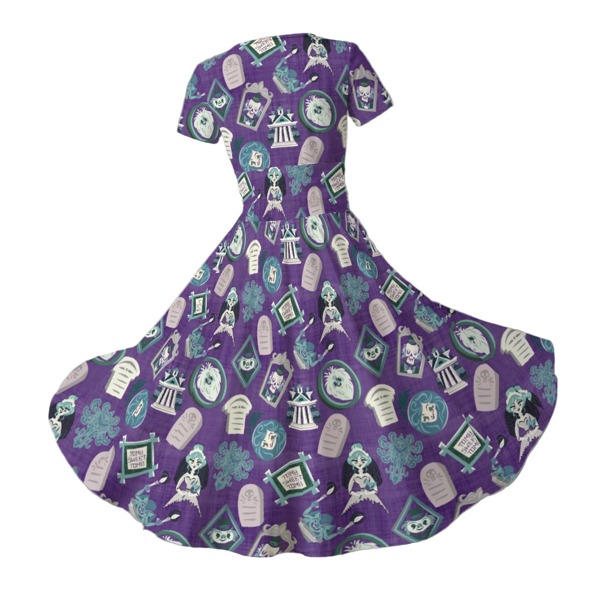 Tomb Sweet Tomb - Women's V-Neck Ruched Midi Dress