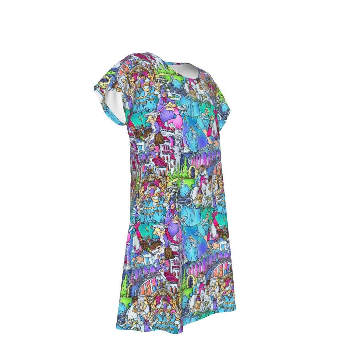 Glass Slipper Storybook Scenes - Women's T-Shirt Dress