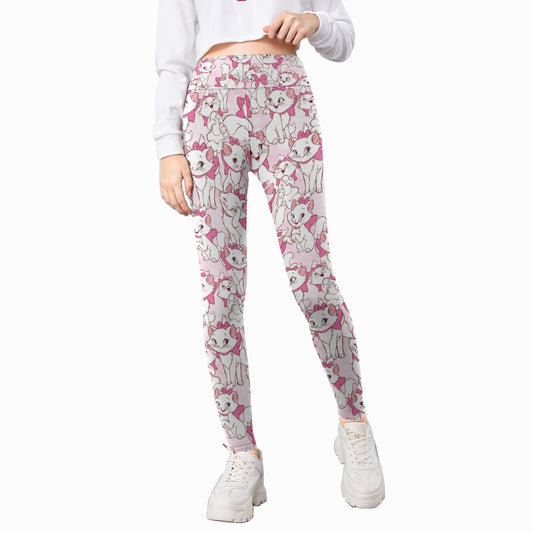 Sweet Kitten with Pink Bow - Kid's Leggings