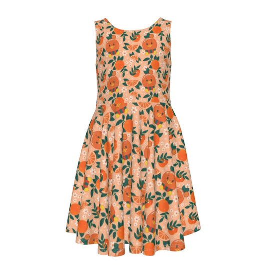 Juicy Citrus Friend - Kid's Sleeveless Skater Dress