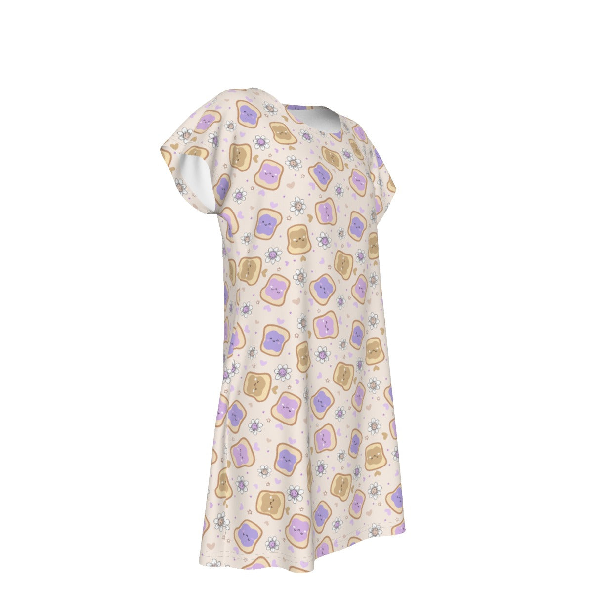 Kawaii Peanut Butter and Jelly Sandwiches - Women's T-Shirt Dress