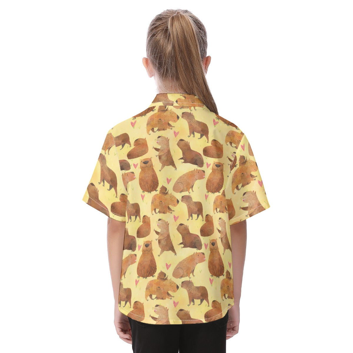 Capybara Love - Kid's Hawaiian Button Up Shirt