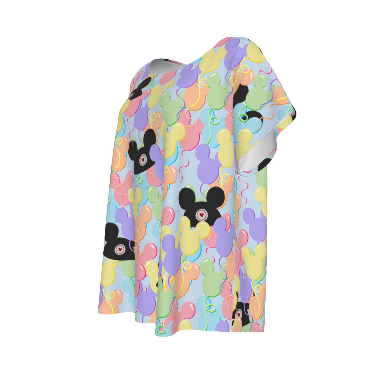 Pastel Mouse Ear Balloons - Women’s Relaxed Fit Scoop Tee