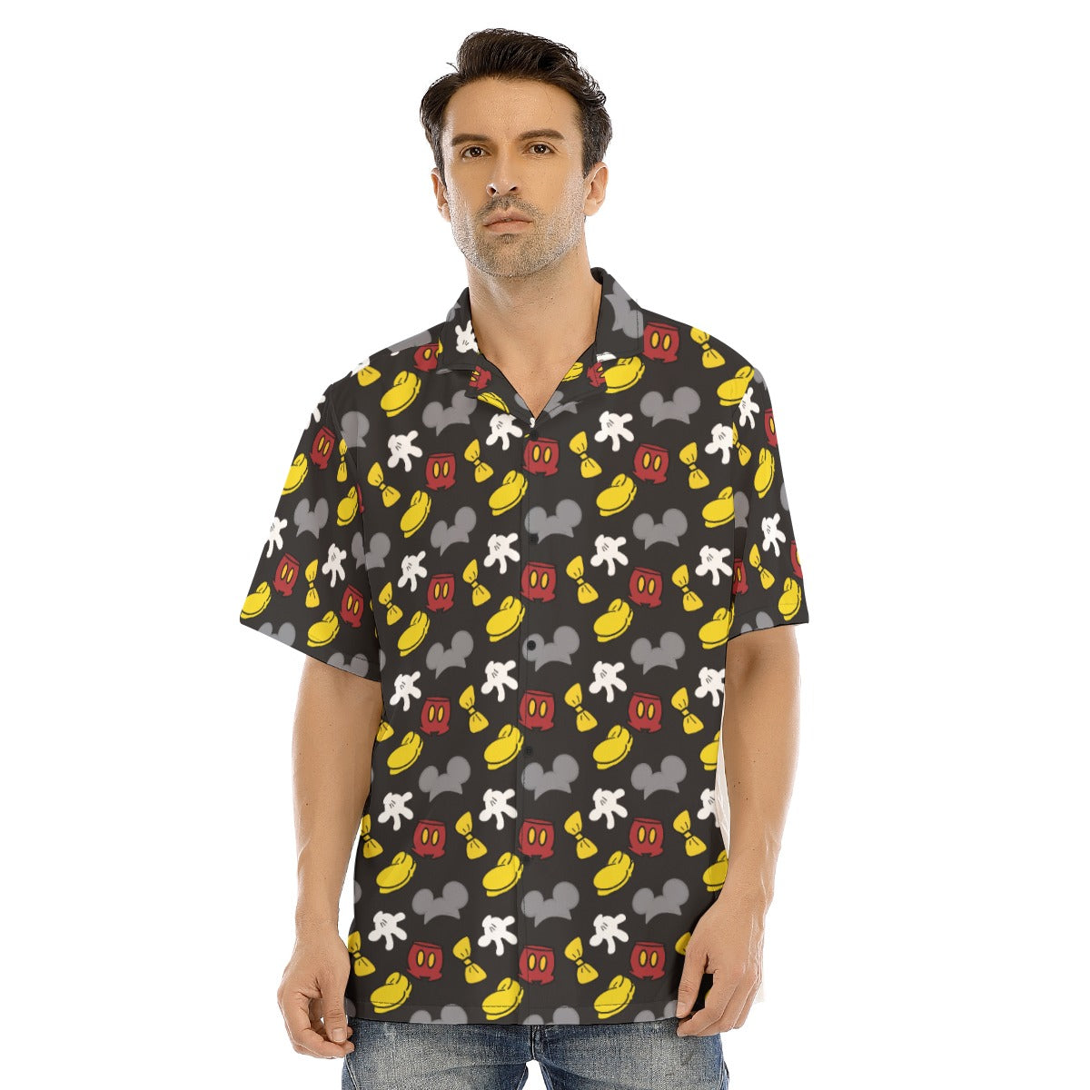 Classic Mouse Style - Men's Hawaiian Button Up Shirt