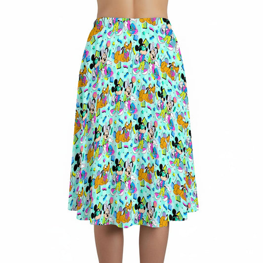 80s Pop Party Pals - Women’s Pocket Midi Skirt