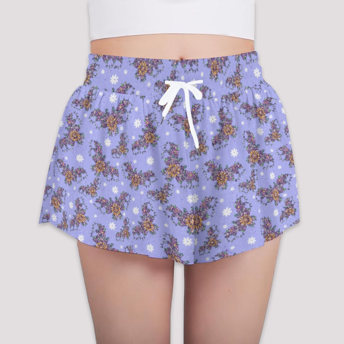 Blooming Bats - Girls’ Flowy Pocket Shorts