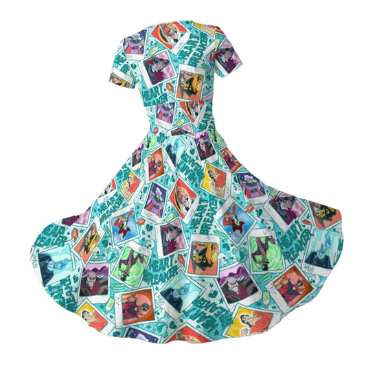 Heartbreaker Villaintine - Women's V-Neck Ruched Midi Dress