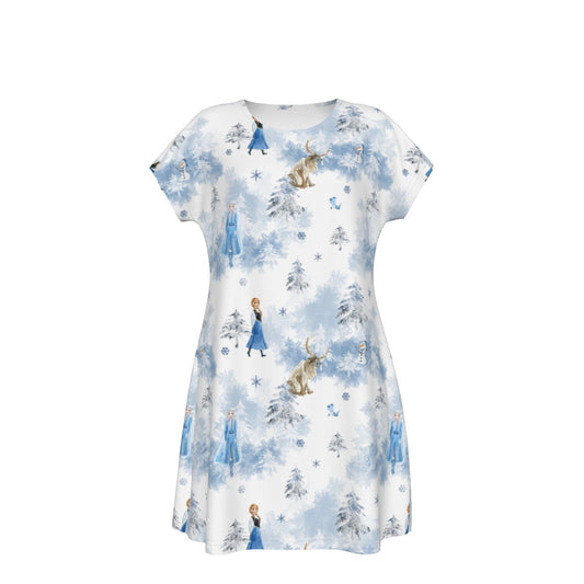 Enchanted Winter Landscape - Women's T-Shirt Dress