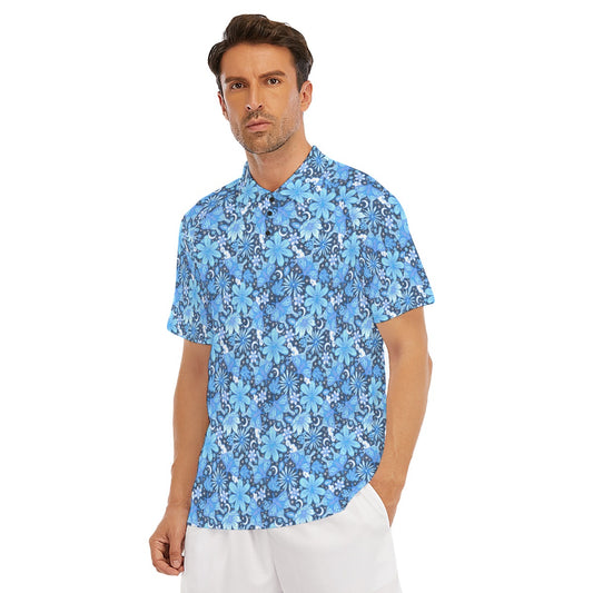 Blue Crystal Moths - Men's Polo Shirt